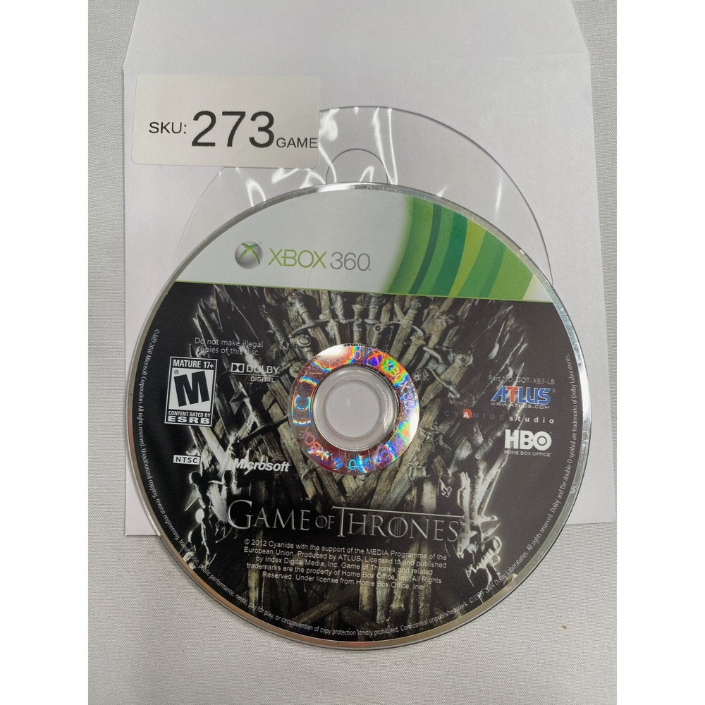 Game of Thrones Xbox 360